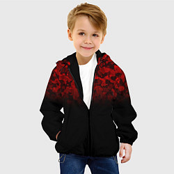 Куртка с капюшоном детская BLACK RED CAMO RED MILLITARY, цвет: 3D-черный — фото 2