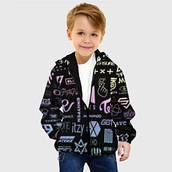 Куртка с капюшоном детская K-pop лого исполнителей, цвет: 3D-черный — фото 2
