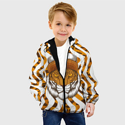 Куртка с капюшоном детская Тигр в кепке, цвет: 3D-черный — фото 2