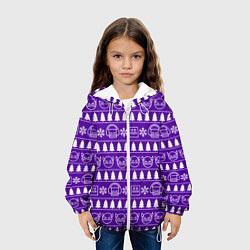 Куртка с капюшоном детская Орнамент Geometry Dash, цвет: 3D-белый — фото 2