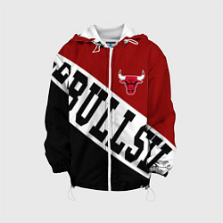 Куртка с капюшоном детская Чикаго Буллз, Chicago Bulls, SPORT, цвет: 3D-белый