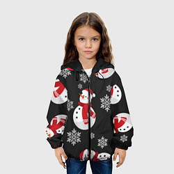 Куртка с капюшоном детская Снеговик!, цвет: 3D-черный — фото 2