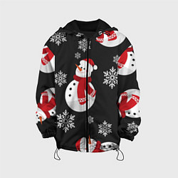 Куртка с капюшоном детская Снеговик!, цвет: 3D-черный