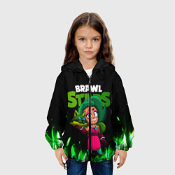 Куртка с капюшоном детская LOLA ЛОЛА BRAWLSTARS зеленый огонь, цвет: 3D-черный — фото 2