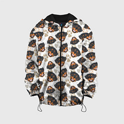 Куртка с капюшоном детская Собака Ротвейлер Rottweiler, цвет: 3D-черный