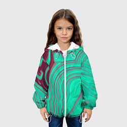Куртка с капюшоном детская Зеленый прилив, цвет: 3D-белый — фото 2