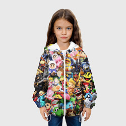 Куртка с капюшоном детская SUPER SMASH BROS ГЕРОИ ИГРЫ, цвет: 3D-белый — фото 2