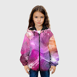 Куртка с капюшоном детская Акварельные Волны, цвет: 3D-черный — фото 2