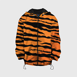 Куртка с капюшоном детская Шкура тигра вектор, цвет: 3D-черный