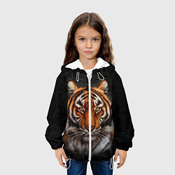 Куртка с капюшоном детская Реалистичный тигр Realistic Tiger, цвет: 3D-белый — фото 2
