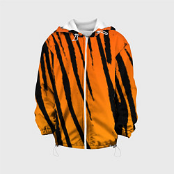 Куртка с капюшоном детская Шкура тигра диагональ, цвет: 3D-белый