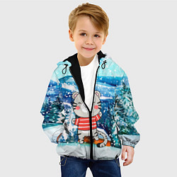 Куртка с капюшоном детская Тигренок в заснеженную погоду, цвет: 3D-черный — фото 2