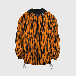 Куртка с капюшоном детская Тигровые Полосы, цвет: 3D-черный