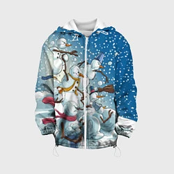 Куртка с капюшоном детская Боевые снеговики: атака, цвет: 3D-белый