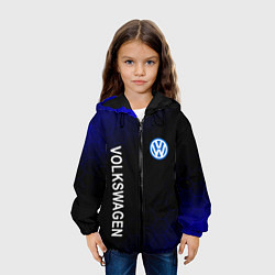 Куртка с капюшоном детская VOLKSWAGEN ЧЕРНО СИНИЕ СОТЫ, цвет: 3D-черный — фото 2