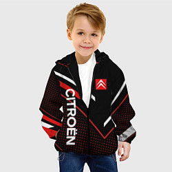 Куртка с капюшоном детская Citroen, Ситроен Полоски, цвет: 3D-черный — фото 2