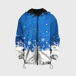 Куртка с капюшоном детская Снежинки - С Новым Годом, цвет: 3D-черный
