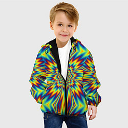 Куртка с капюшоном детская Пульсирующий Огненный Цветок, цвет: 3D-черный — фото 2