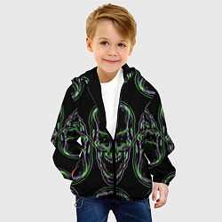 Куртка с капюшоном детская Skulls vanguard pattern 2077, цвет: 3D-черный — фото 2