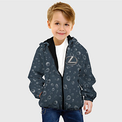 Куртка с капюшоном детская ЛЕКСУС Капли, цвет: 3D-черный — фото 2