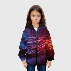 Куртка с капюшоном детская Лучи света Spectrum, цвет: 3D-черный — фото 2