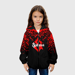 Куртка с капюшоном детская Sabaton красные брызги, цвет: 3D-черный — фото 2