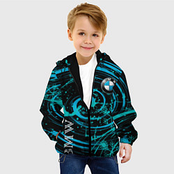 Куртка с капюшоном детская BMW СНЕЖИНКИ, цвет: 3D-черный — фото 2