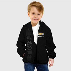 Куртка с капюшоном детская Chevrolet, Chevrolet Боковая полоса, цвет: 3D-черный — фото 2