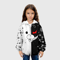 Куртка с капюшоном детская НОВОГОДНИЙ МОНОКУМА ЧЁРНО БЕЛЫЙ НОВЫЙ ГОД 2022, цвет: 3D-белый — фото 2