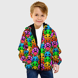 Куртка с капюшоном детская GEOMETRY DASH LEVELS SMILE, цвет: 3D-черный — фото 2