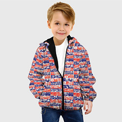 Куртка с капюшоном детская СССР хроника паттерн, цвет: 3D-черный — фото 2