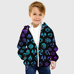 Куртка с капюшоном детская NEON SYMBOL HERO GENSHIN IMPACT, цвет: 3D-белый — фото 2