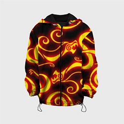 Куртка с капюшоном детская ОГНЕННОЕ ТАТУ ДРАКЕНА DRAKEN FIRE TATTOO, цвет: 3D-черный