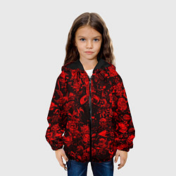 Куртка с капюшоном детская DOTA 2 HEROES RED PATTERN ДОТА 2, цвет: 3D-черный — фото 2