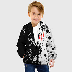 Куртка с капюшоном детская The Witcher black & white, цвет: 3D-черный — фото 2
