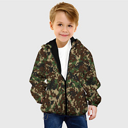 Куртка с капюшоном детская Камуфляж Излом, цвет: 3D-черный — фото 2