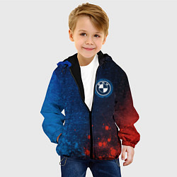 Куртка с капюшоном детская БМВ Краски, цвет: 3D-черный — фото 2