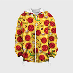 Куртка с капюшоном детская Pizza salami, цвет: 3D-белый
