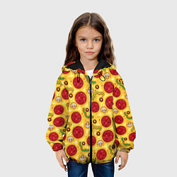 Куртка с капюшоном детская Pizza salami, цвет: 3D-черный — фото 2