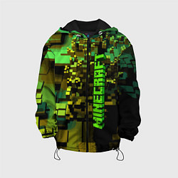 Куртка с капюшоном детская Minecraft, pattern 2022, цвет: 3D-черный