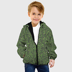 Куртка с капюшоном детская Военный Камуфляж Цифра, цвет: 3D-черный — фото 2