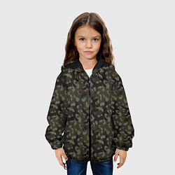 Куртка с капюшоном детская Лесной Охотничий Камуфляж, цвет: 3D-черный — фото 2