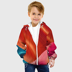 Куртка с капюшоном детская Структура линий, цвет: 3D-белый — фото 2