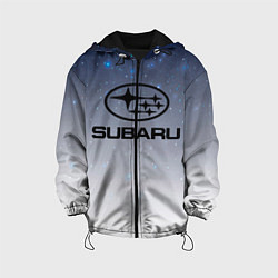 Куртка с капюшоном детская SUBARU авто, супер, цвет: 3D-черный