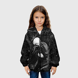 Куртка с капюшоном детская Токийский Гуль Канеки Кен ЧБ, цвет: 3D-черный — фото 2
