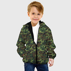 Куртка с капюшоном детская Камуфляж Нато Вудленд woodland, цвет: 3D-черный — фото 2