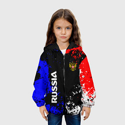 Куртка с капюшоном детская Russia Брызги красок, цвет: 3D-черный — фото 2