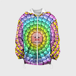 Куртка с капюшоном детская Psychedelic Lalafanfan, цвет: 3D-белый