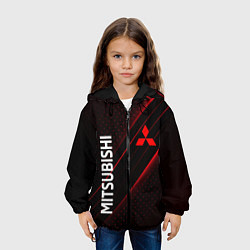 Куртка с капюшоном детская Mitsubishi, Митсубиси, Спорт, цвет: 3D-черный — фото 2