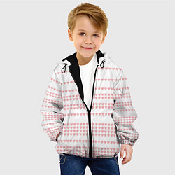 Куртка с капюшоном детская Фон с сердечками, цвет: 3D-черный — фото 2